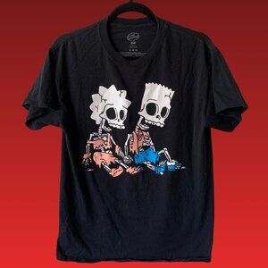 The Simpsons Treehouse of Horror T-Shirt M Skeleton Bart Lisa Halloween Graphic